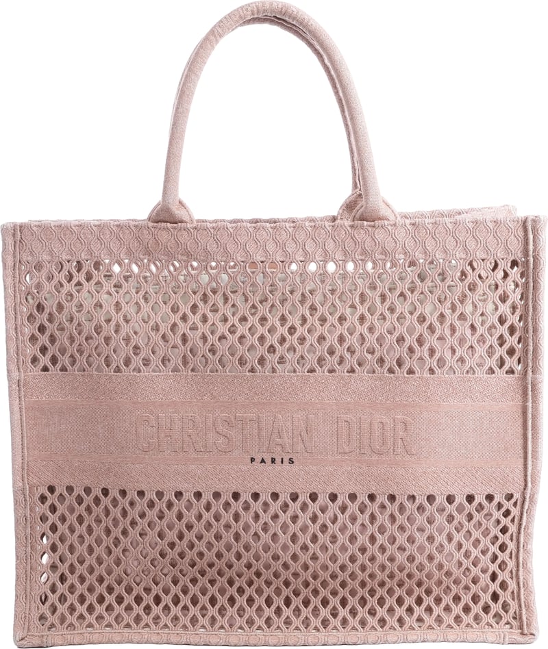 Christian Dior Book Tote Large Mesh Shoulder Bag in Pink