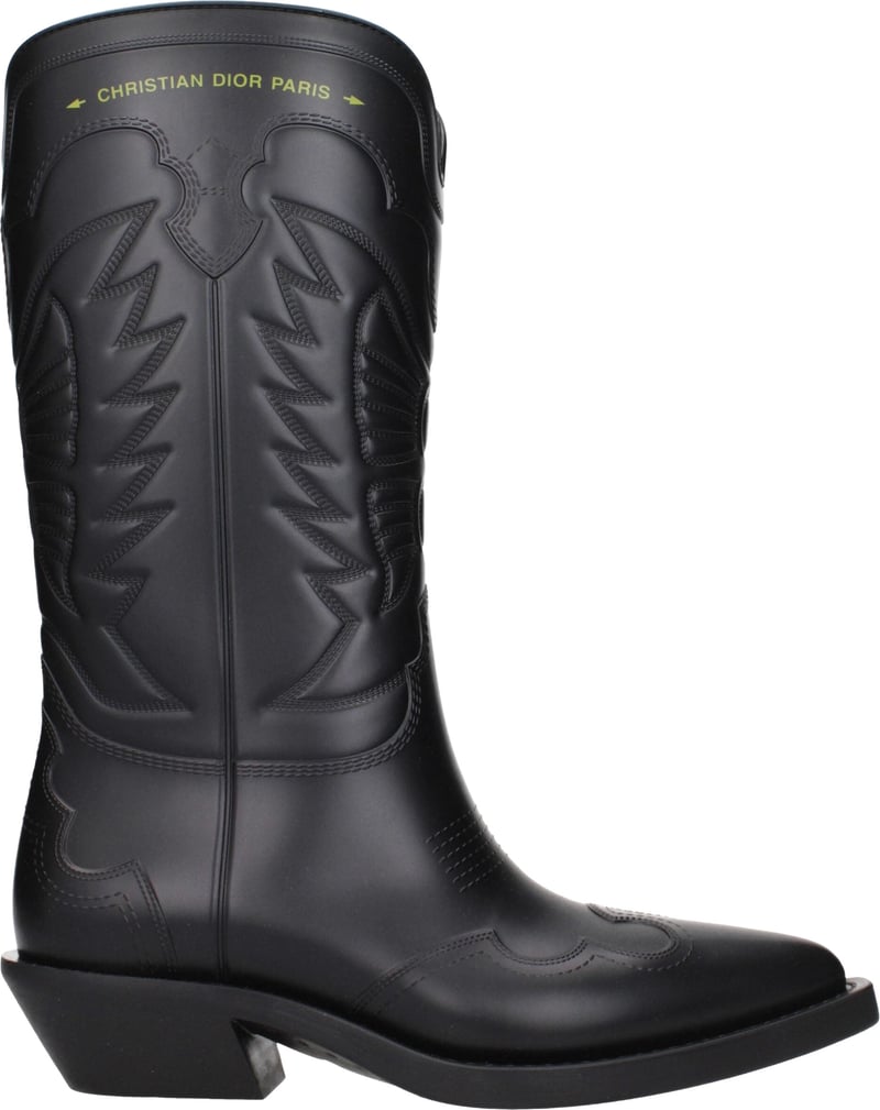 Christian Dior Black Cotton Boots