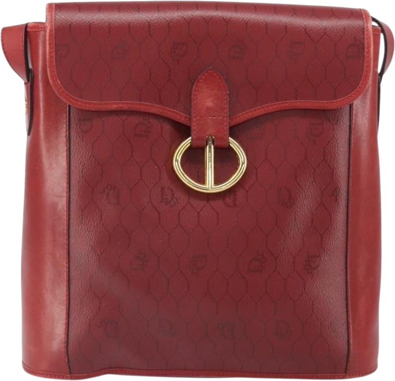 Christian Dior Vintage Honeycomb Flap Coated Canvas Long