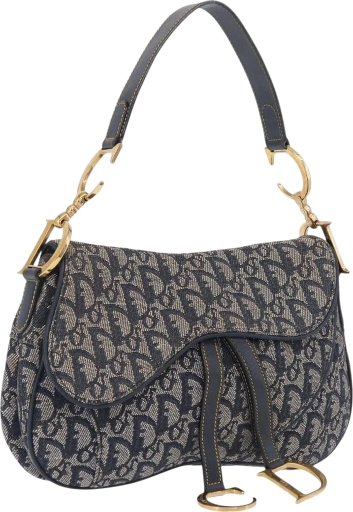 Christian Dior Vintage Double Saddle Diorissimo Canvas