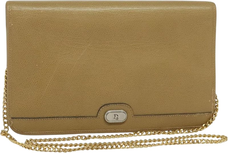 Christian Dior Vintage Chain Flap Diorissimo Canvas Medium