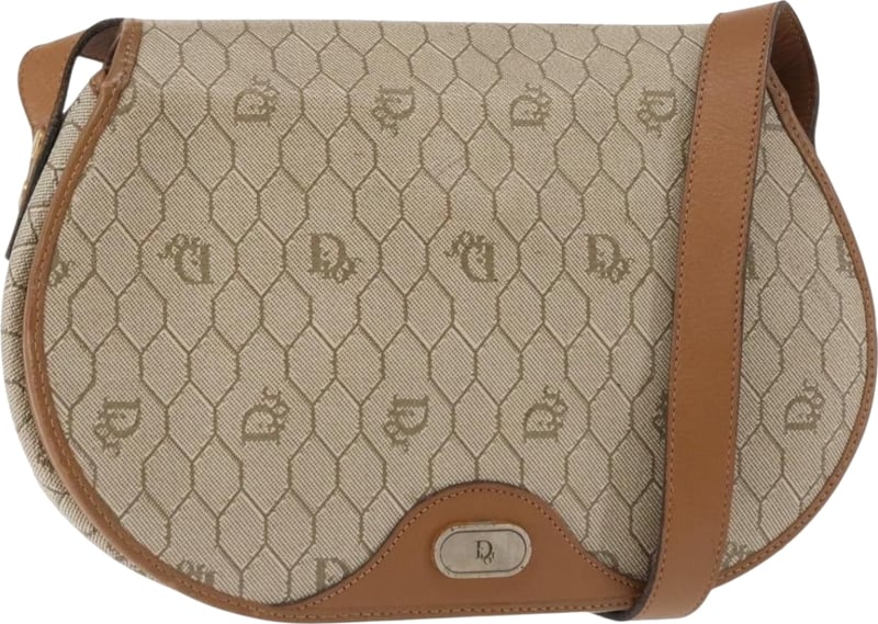 Christian Dior Vintage Honeycomb Flap Coated Canvas Long