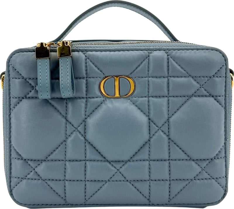 Christian Dior Caro Box Bag with Chain Macrocannage Quilt Calfskin