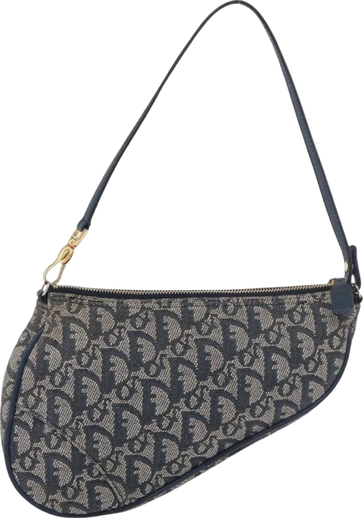 Christian Dior Vintage Saddle Diorissimo Canvas Small