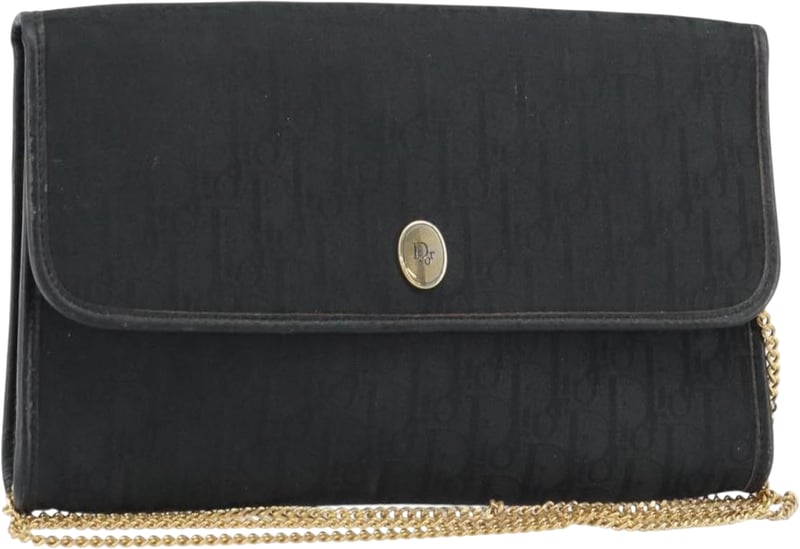 Christian Dior Vintage Chain Flap Diorissimo Canvas Medium
