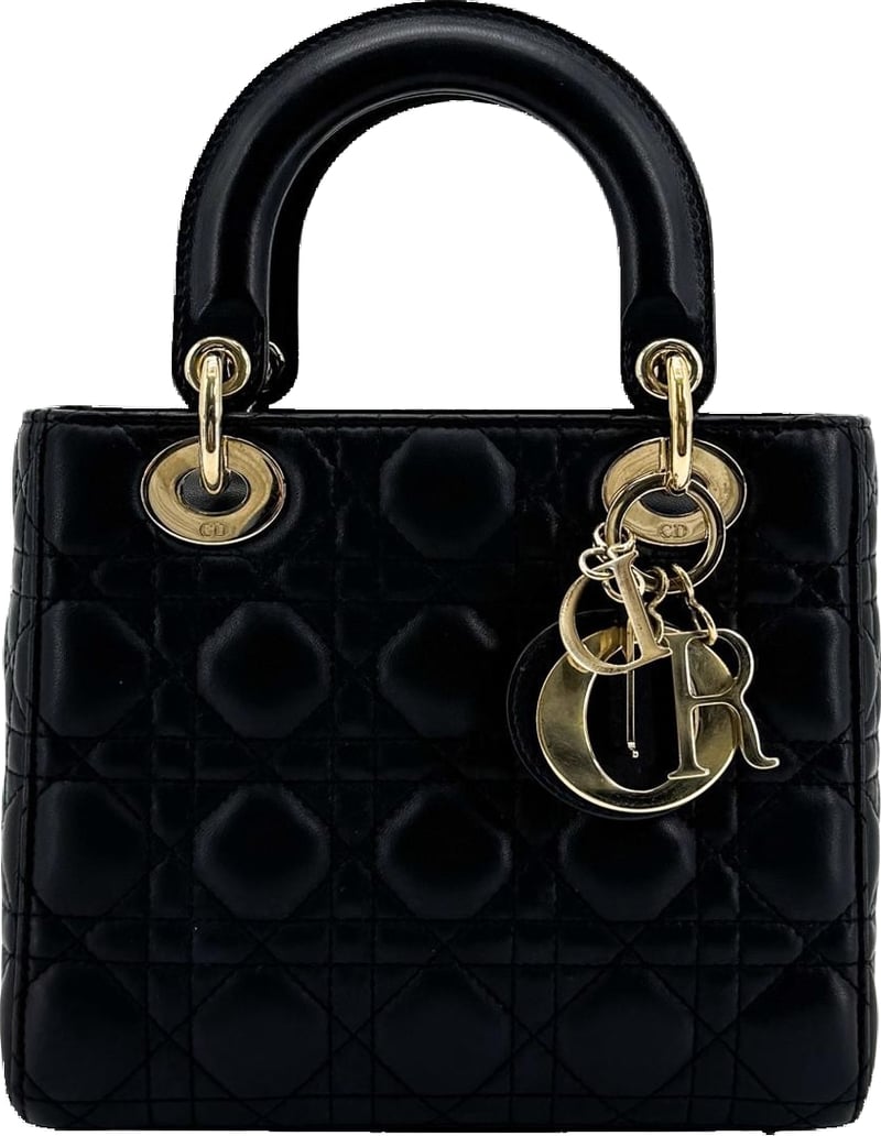 Christian Dior Vintage Lady Dior Cannage Quilt Lambskin Mini