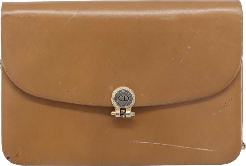 Christian Dior Vintage CD Chain Flap Leather