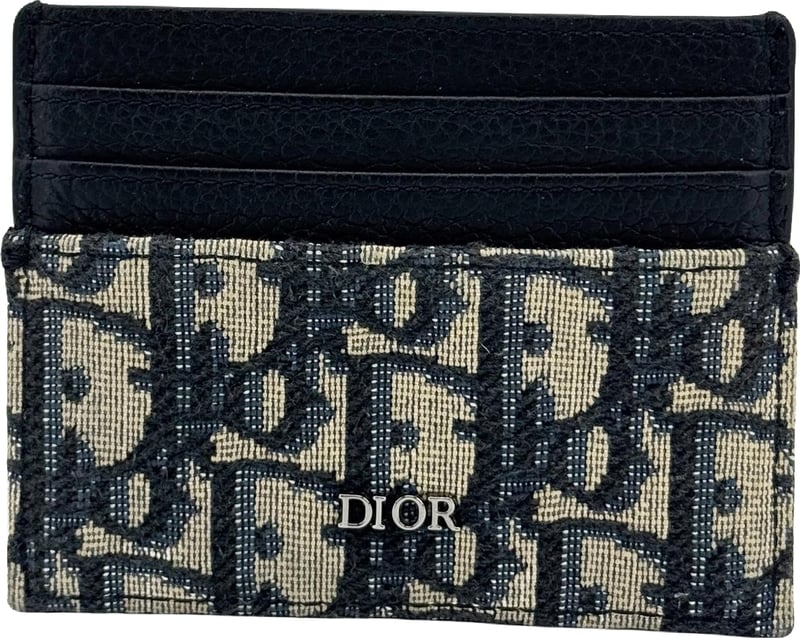 Christian Dior Card Holder Oblique Canvas and Leather