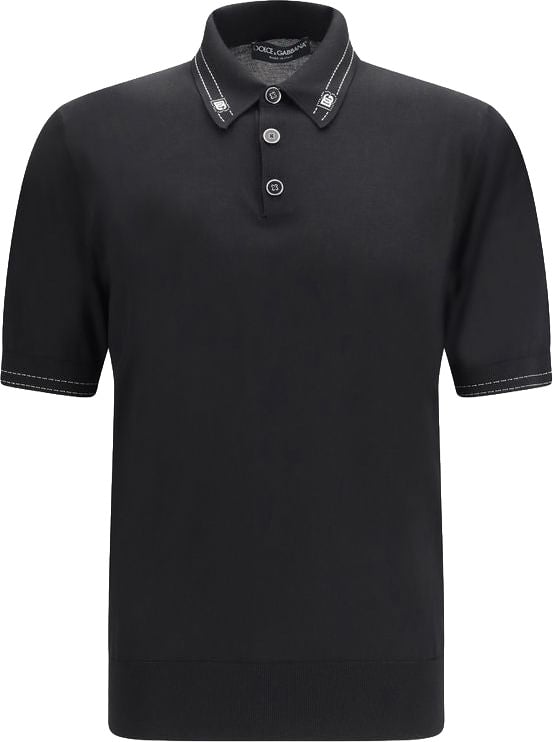 Dolce & Gabbana Black Silk Polo Shirt