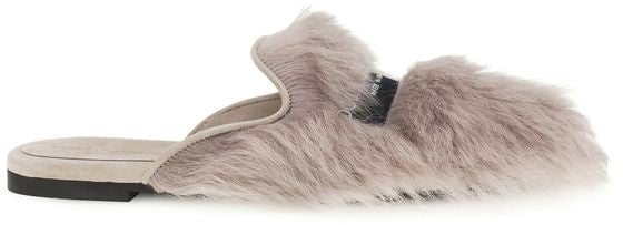 Dolce & Gabbana Gray Lamb Ovis Aries Mules