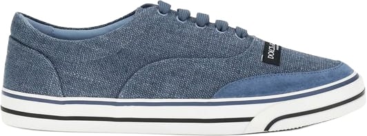 Dolce & Gabbana Blue Linen Low Top Sneakers