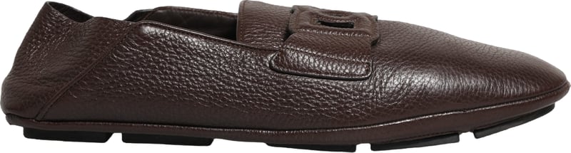 Dolce & Gabbana Brown Deerskin Leather Driver Loafers Shoes