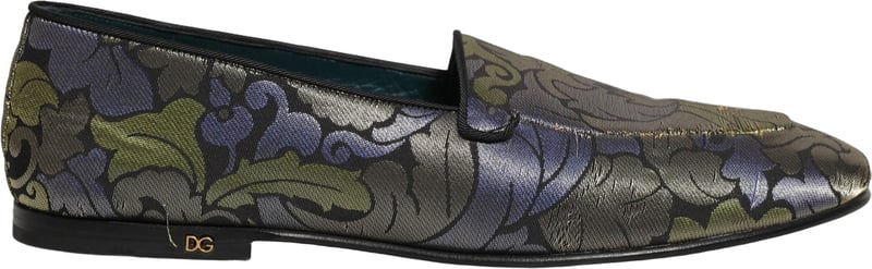 Dolce & Gabbana Multicolor Floral Jacquard Men Loafers Shoes