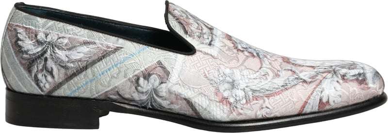 Dolce & Gabbana Multicolor Velvet Baroque Dress Loafers Shoes