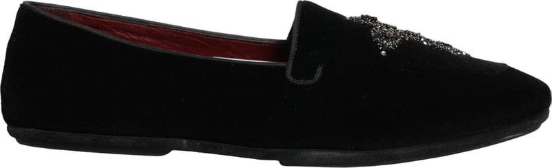 Dolce & Gabbana Black Suede Embellished Dress Loafers Shoes