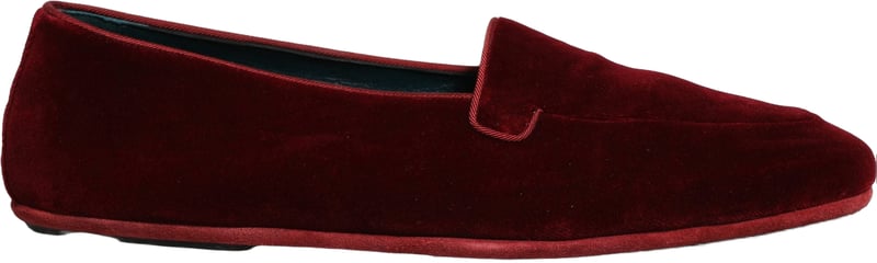 Dolce & Gabbana Maroon Velvet Slip On Men Flats Loafers Shoes