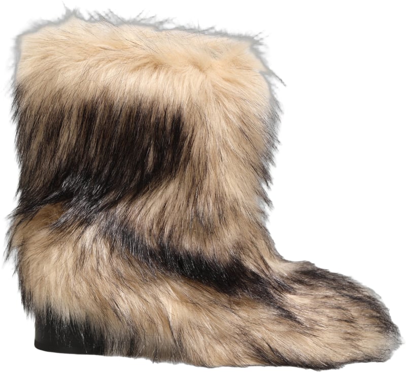 Dolce & Gabbana Brown Faux Fur Mid Calf Men Boots Shoes