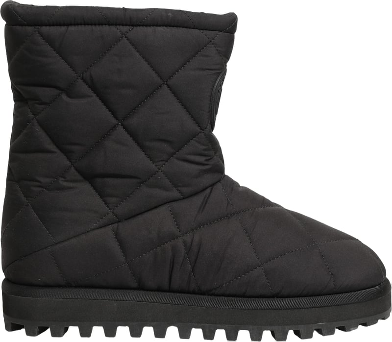 Dolce & Gabbana Black Quilted Effect Mid Calf Boots Shoes