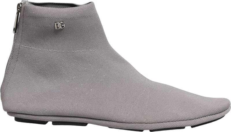 Dolce & Gabbana Gray Stretch Mesh Men Ankle Boots Shoes