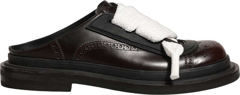 Dolce & Gabbana Brown Leather Slip On Flat Sandals Men Shoes
