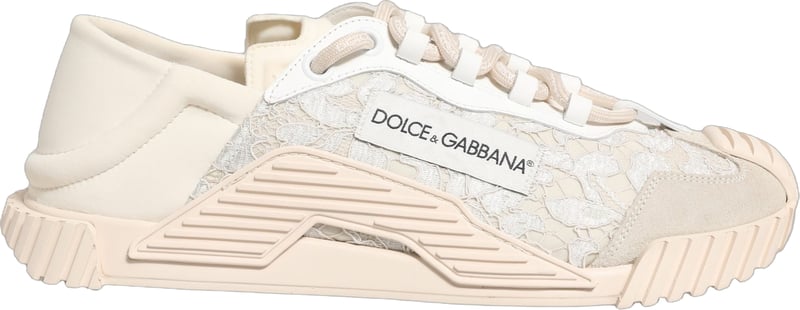 Dolce & Gabbana White Lace NS1 Low Top Sneaker Sports Shoes