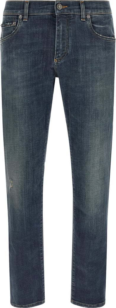 Dolce & Gabbana Blue Cotton Straight-Leg Jeans