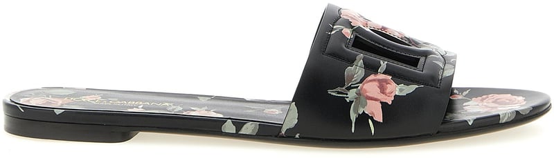 Dolce & Gabbana Black Calfskin Slides