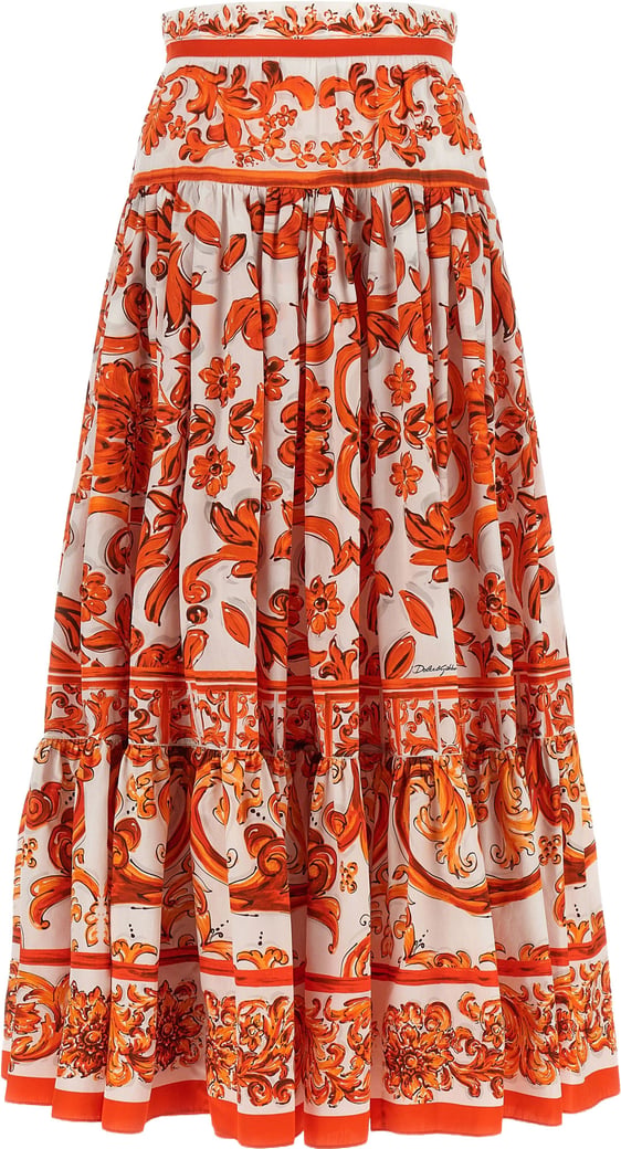 Dolce & Gabbana Orange Cotton Mini Skirt