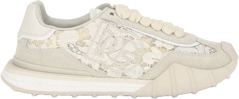 Dolce & Gabbana Beige Calf Leather Bos Taurus Sneakers