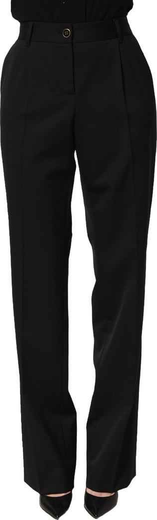 Dolce & Gabbana Black High Waist Straight Dress Trouser Pants