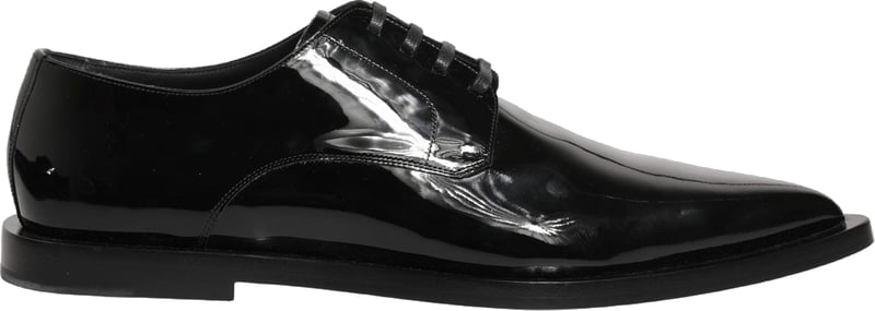 Dolce & Gabbana Black Leather Men Derby Dress Formal Shoes