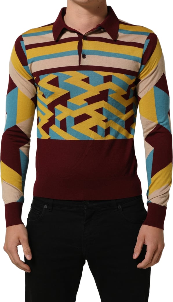 Dolce & Gabbana Multicolor Knitted Cashmere Pullover Sweater
