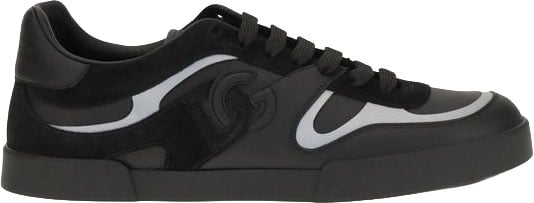 Dolce & Gabbana Black Calf Leather Bos Taurus Sneakers