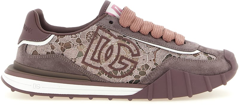 Dolce & Gabbana Purple Leather Athletic Sneakers