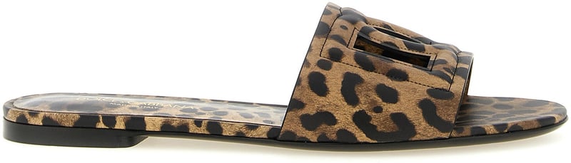 Dolce & Gabbana Brown Calfskin Slides