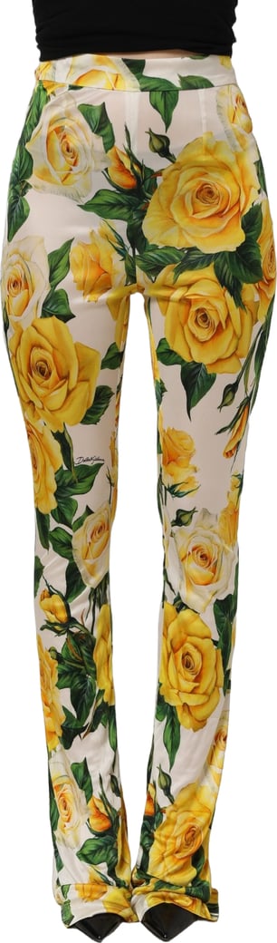 Dolce & Gabbana Multicolor Floral High Waist Straight Pants