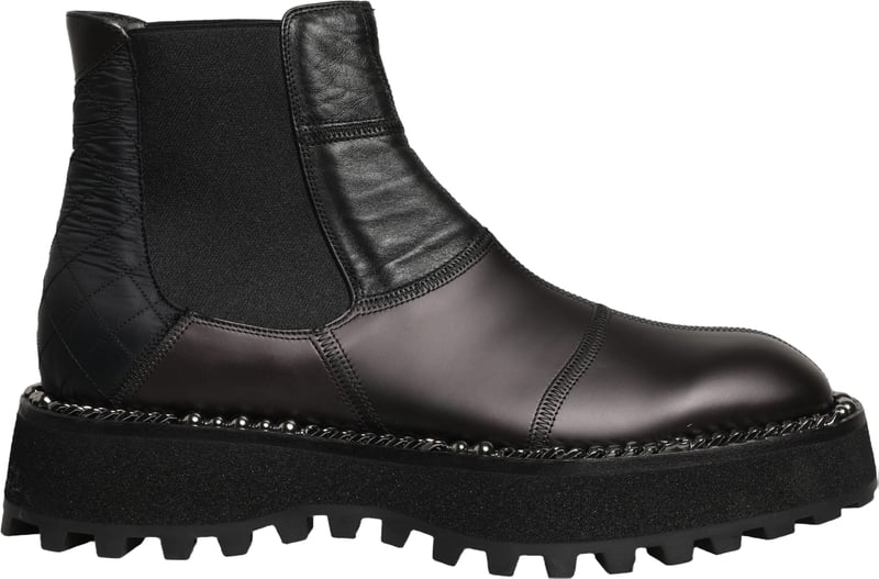 Dolce & Gabbana Black Chelsea Boots Leather Slip On Men Shoes