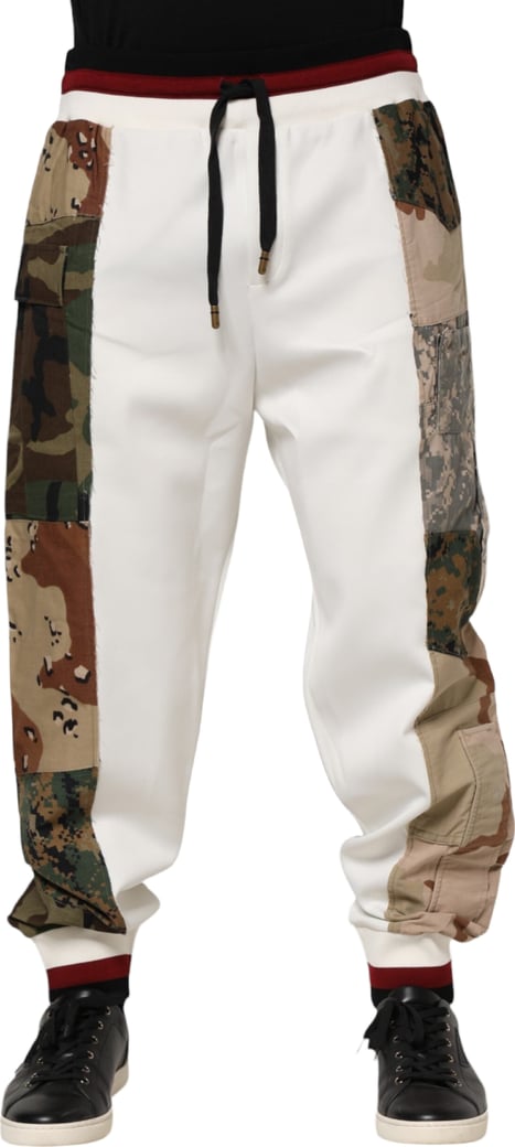 Dolce & Gabbana White Patchwork Jogger Pants