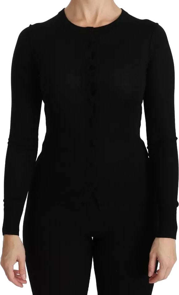 Dolce & Gabbana Black Virgin Wool Long Sleeve Top Blouse Top