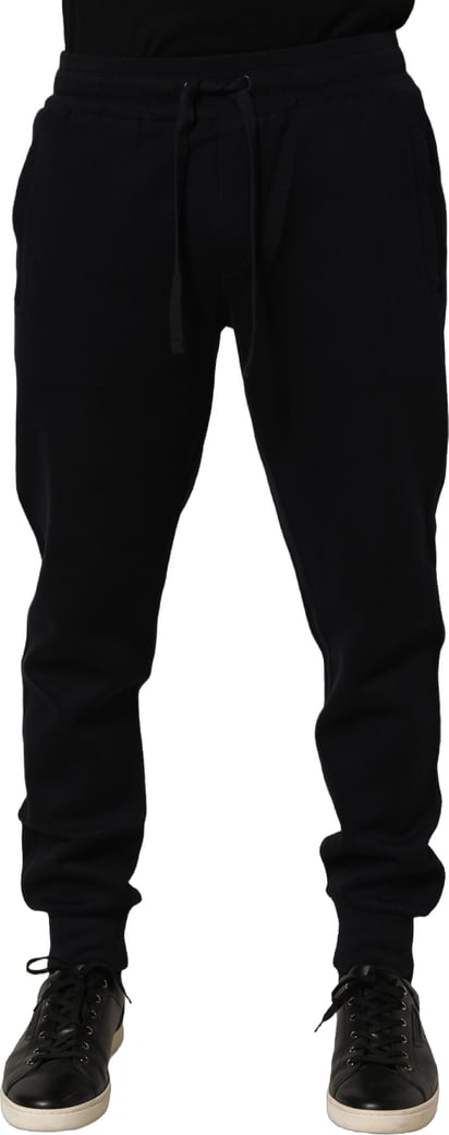Dolce & Gabbana Blue Cotton Drawstring Jogger Trouser Pants