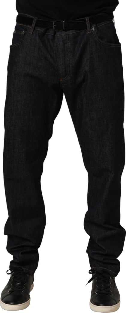 Dolce & Gabbana Dark Gray Cotton Slim Fit Men Denim Jeans