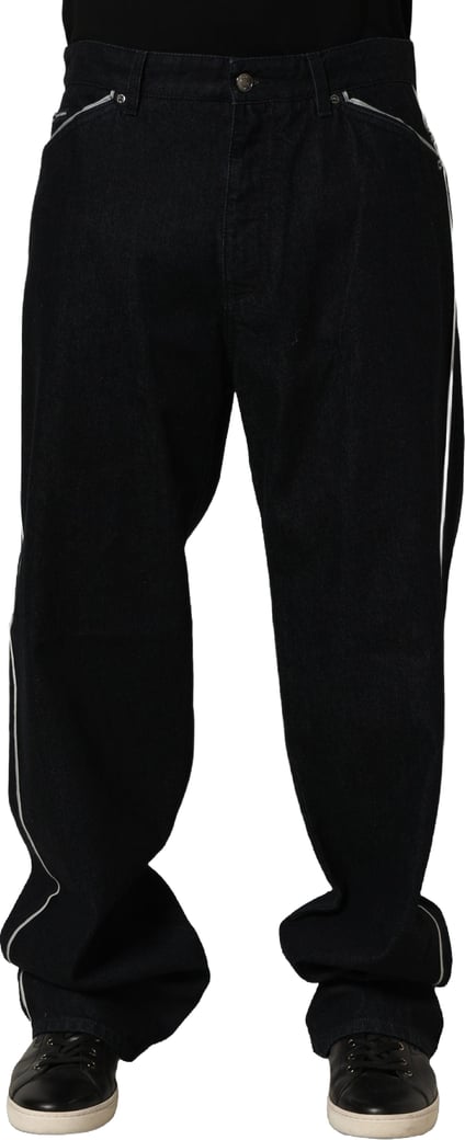 Dolce & Gabbana Black Cotton Stretch Straight Men Denim Jeans