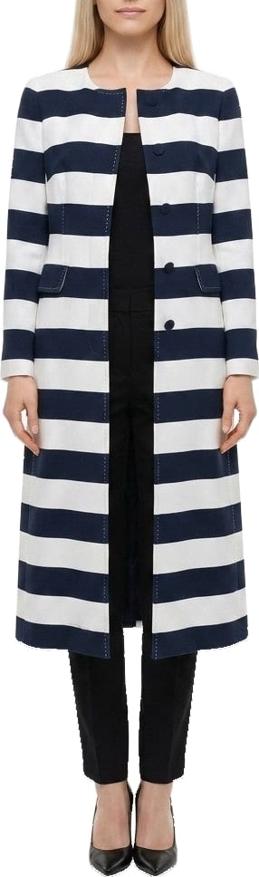 Dolce & Gabbana Navy Blue Viscose Coat