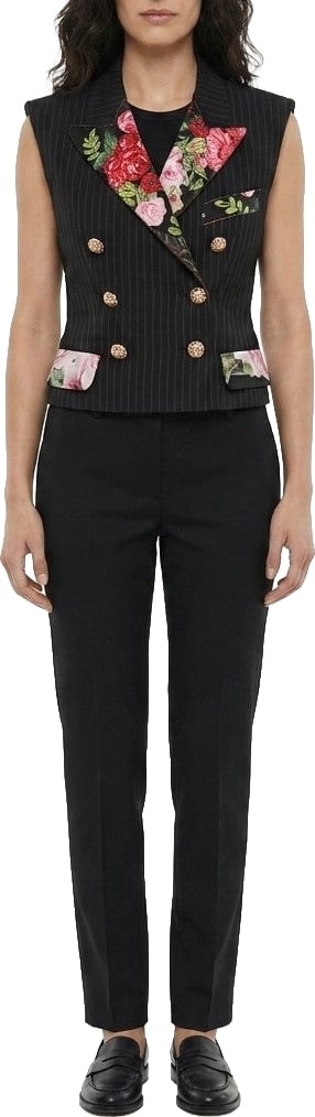 Dolce & Gabbana Black Cotton Sleeveless Jacket