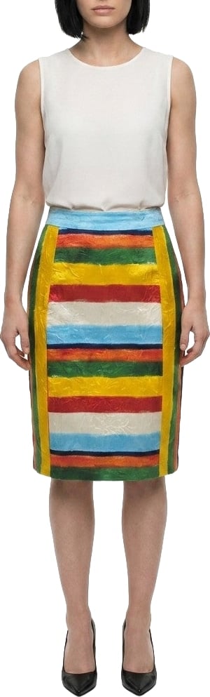 Dolce & Gabbana Multicolor Cotton Midi Skirt