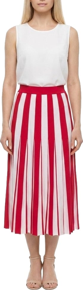 Dolce & Gabbana Red Elastane Midi Skirt
