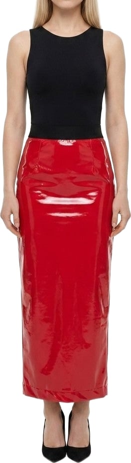 Dolce & Gabbana Red Elastane Long Skirt