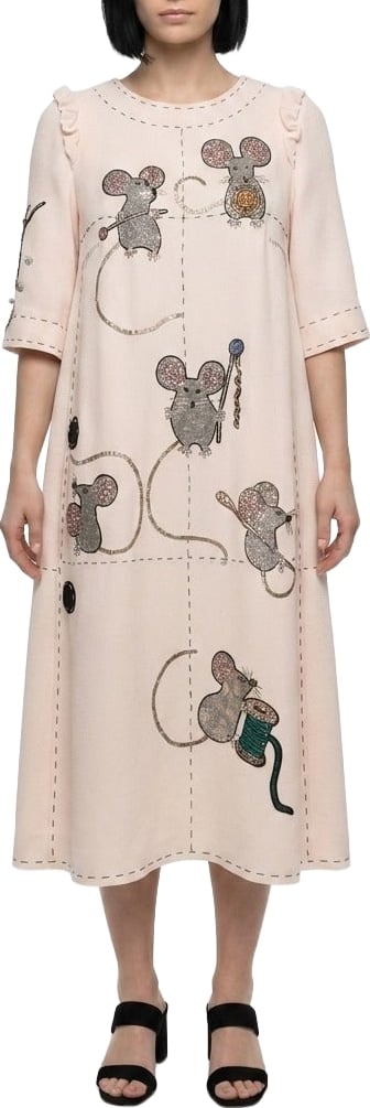 Dolce & Gabbana Cream Polyester Casual Dress