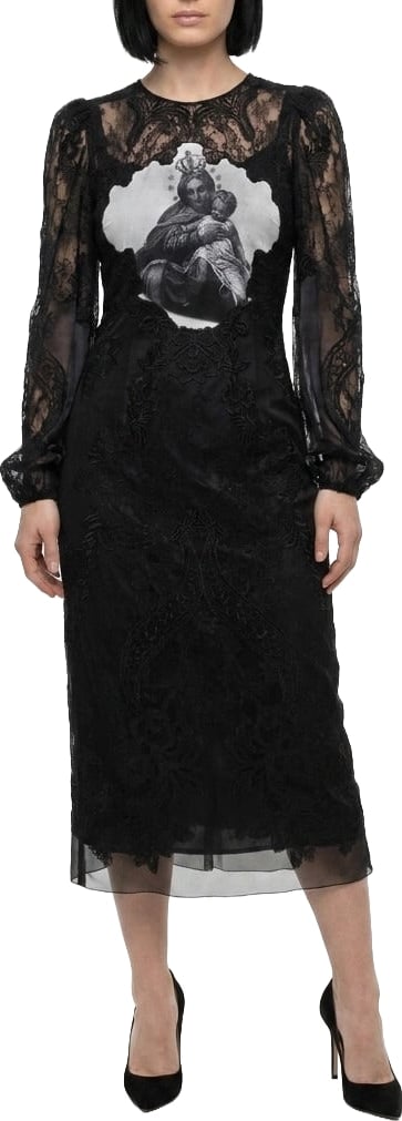 Dolce & Gabbana Black Cotton Cocktail Dress