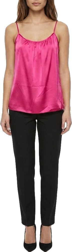 Dolce & Gabbana Pink Silk Sleeveles T-Shirt